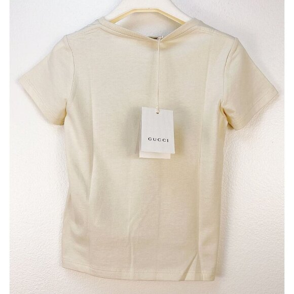 NWT Gucci Kids T-Shirt With Logo Prnt In Cream Size 4 - Picture 9 of 9